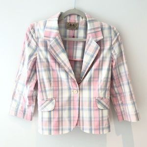 Juicy Couture Pink Plaid Blazer